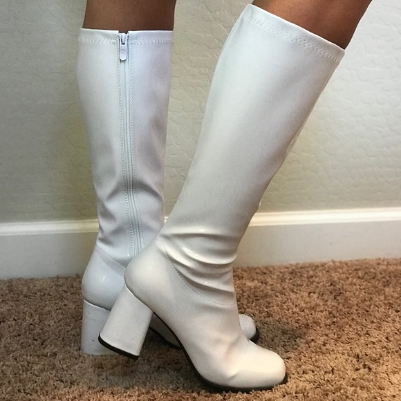 white disco booties